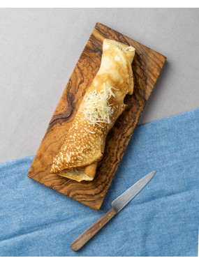 Crêpe  farcie aux poireaux et saumon fumé 