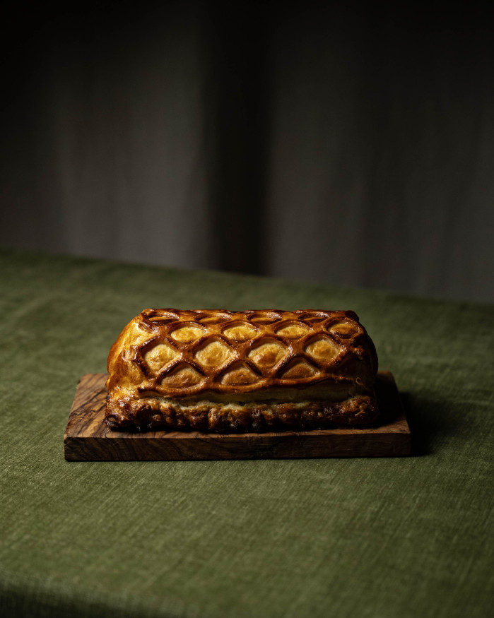 Koulibiac de saumon, beurre blanc au champagne