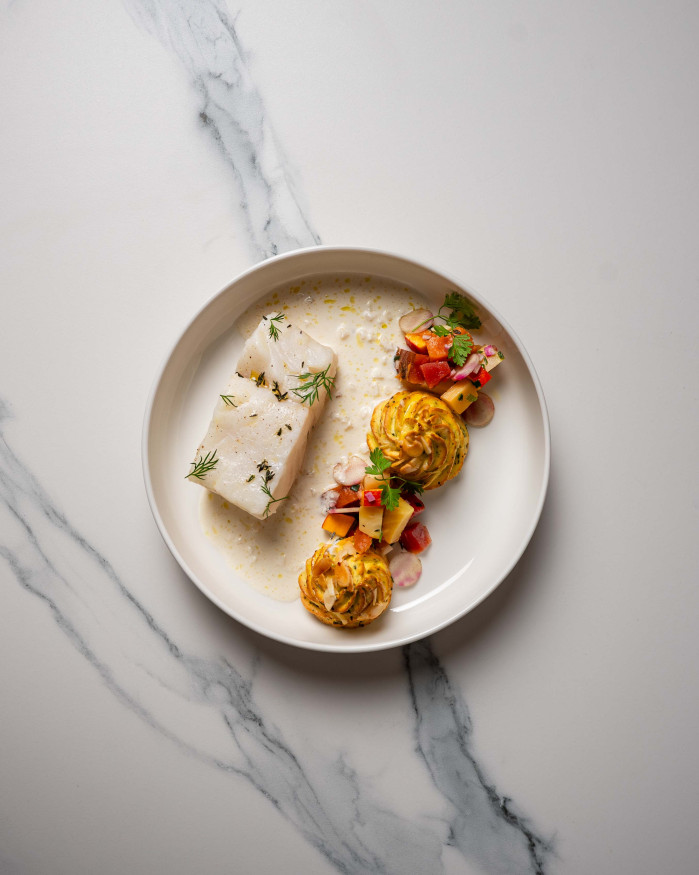 Skrei meunière, beurre blanc au champagne 